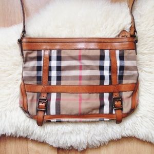 Burberry Checked Shoulder/Messenger Bag Satchel